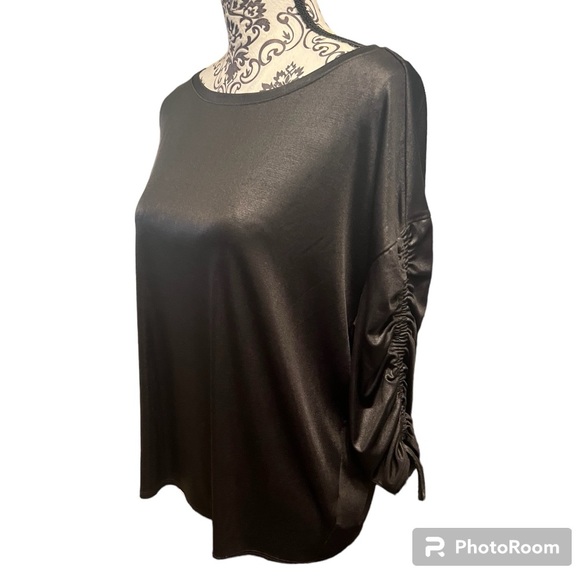 Elegant Black Blouse with Shiny Accents - Versatile Chic for Any Occasion! EUC - Picture 3 of 13